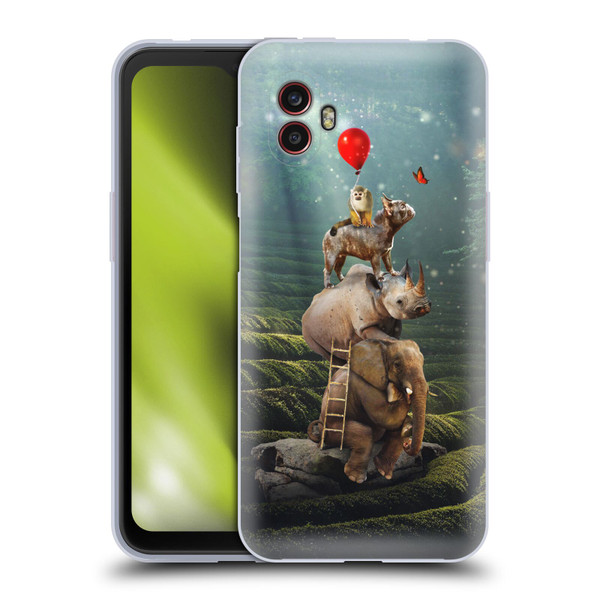 Klaudia Senator French Bulldog 2 Friends Reaching Butterfly Soft Gel Case for Samsung Galaxy Xcover6 Pro/Pro2