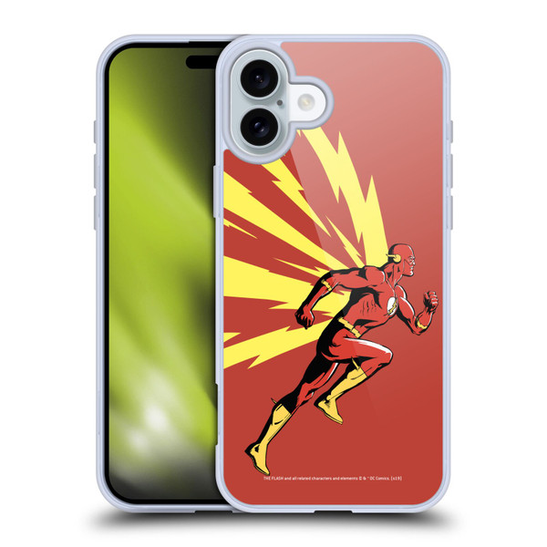 The Flash DC Comics Fast Fashion Running Soft Gel Case for Apple iPhone 16 Plus