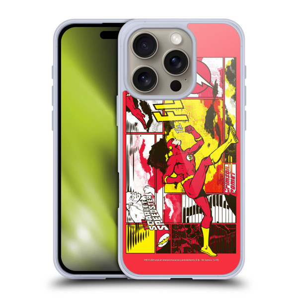 The Flash DC Comics Fast Fashion Pop Art Soft Gel Case for Apple iPhone 16 Pro