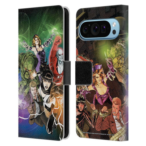 Justice League DC Comics Dark Comic Art #30 Group Leather Book Wallet Case Cover For Google Pixel 9 / Pixel 9 Pro