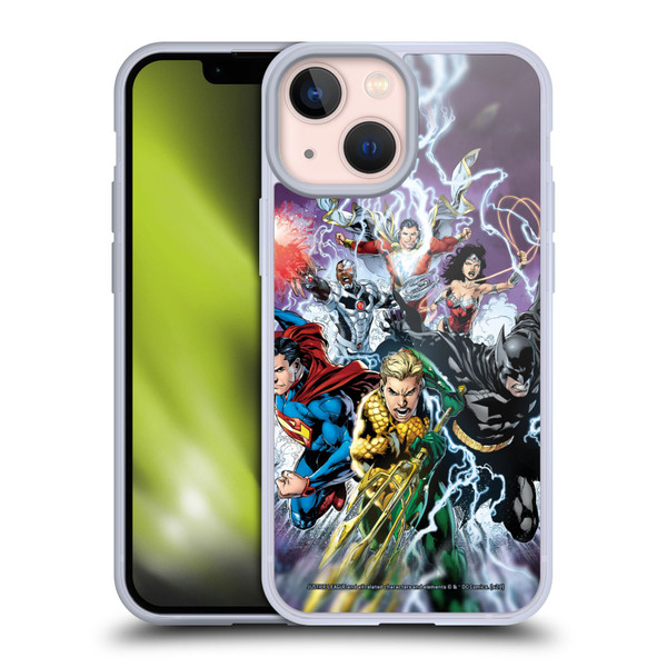 Justice League DC Comics Comic Book Covers New 52 #15 Soft Gel Case for Apple iPhone 13 Mini