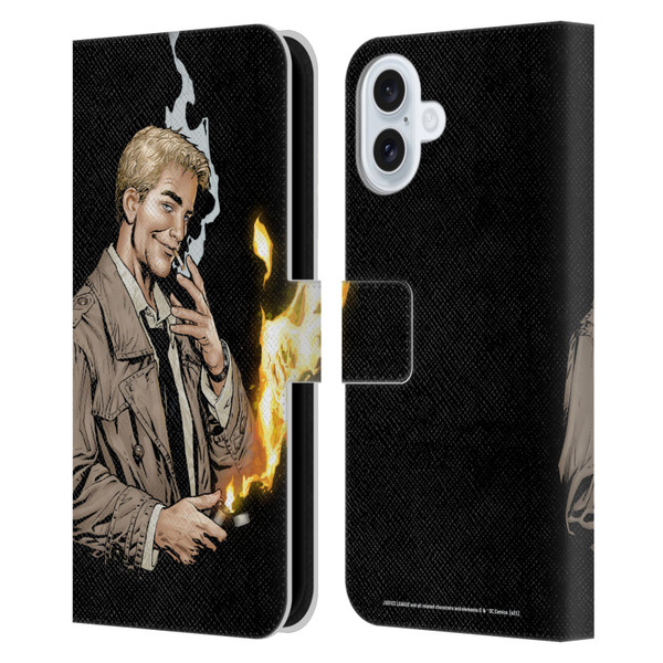 Justice League DC Comics Dark Comic Art Constantine #0 Leather Book Wallet Case Cover For Apple iPhone 16 Plus