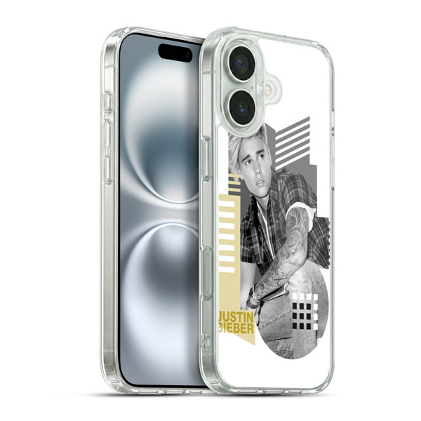 Justin Bieber Purpose B&w Calendar Geometric Collage Soft Gel Case for Apple iPhone 16 Plus & MagSafe