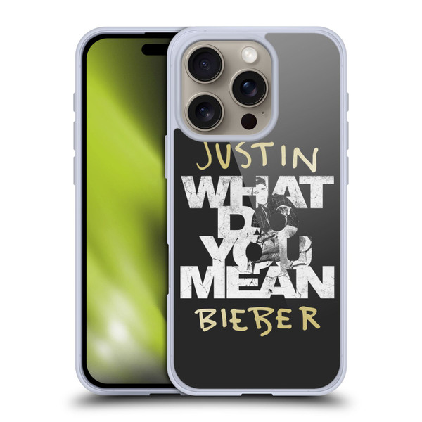 Justin Bieber Purpose B&w What Do You Mean Typography Soft Gel Case for Apple iPhone 16 Pro