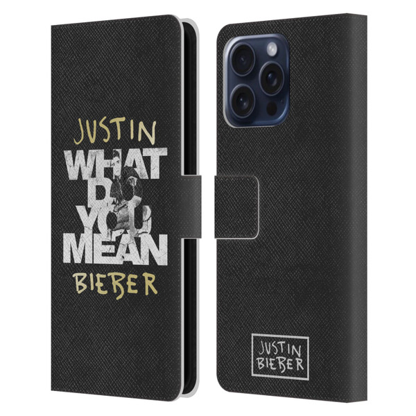 Justin Bieber Purpose B&w What Do You Mean Typography Leather Book Wallet Case Cover For Apple iPhone 16 Pro Max