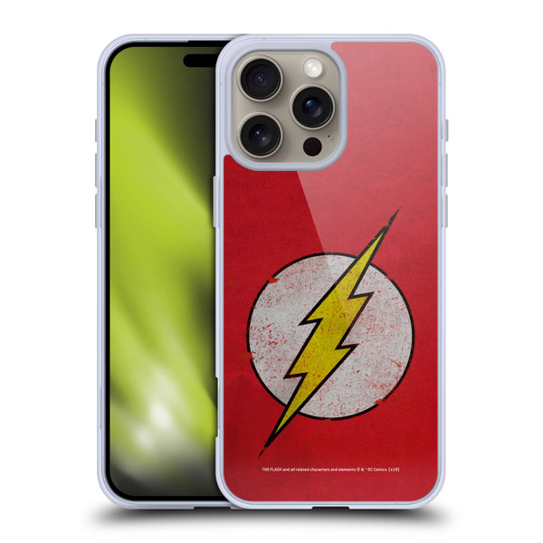 The Flash DC Comics Logo Distressed Look Soft Gel Case for Apple iPhone 16 Pro Max