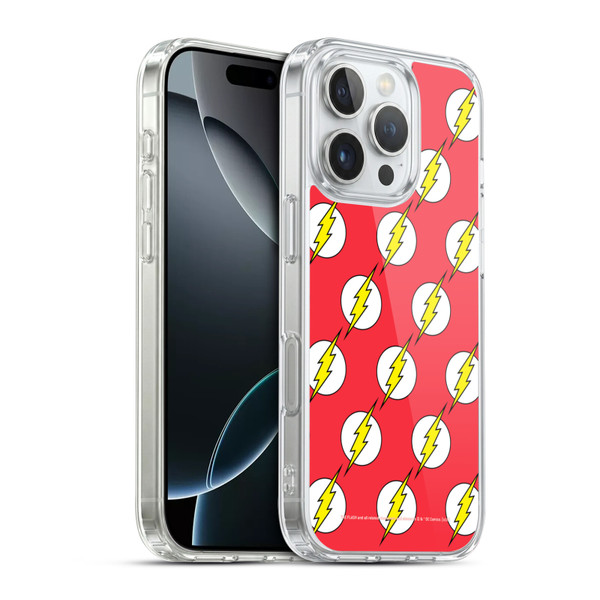 The Flash DC Comics Logo Pattern Soft Gel Case for Apple iPhone 16 Pro & MagSafe