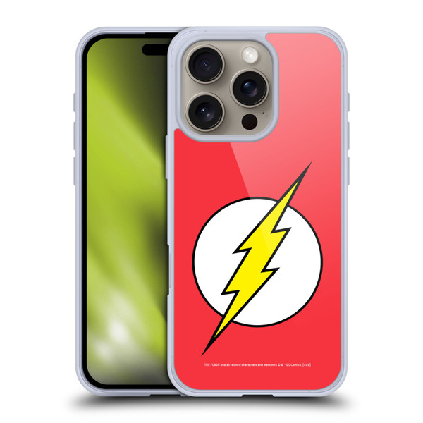 The Flash DC Comics Logo Plain Soft Gel Case for Apple iPhone 16 Pro