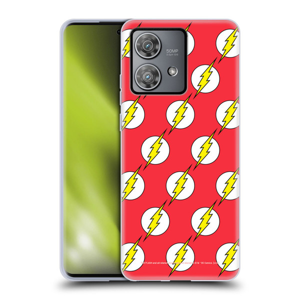 The Flash DC Comics Logo Pattern Soft Gel Case for Motorola Edge 40 Neo 5G