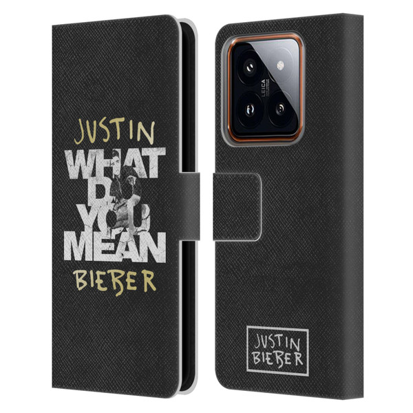 Justin Bieber Purpose B&w What Do You Mean Typography Leather Book Wallet Case Cover For Xiaomi 14