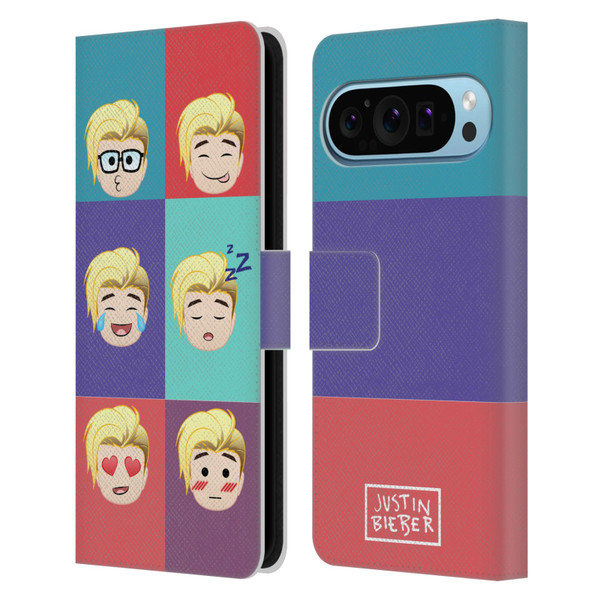 Justin Bieber Justmojis Cute Faces Leather Book Wallet Case Cover For Google Pixel 9 / Pixel 9 Pro