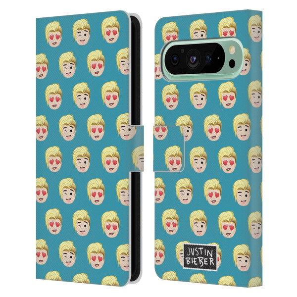 Justin Bieber Justmojis Patterns Leather Book Wallet Case Cover For Google Pixel 9 Pro XL