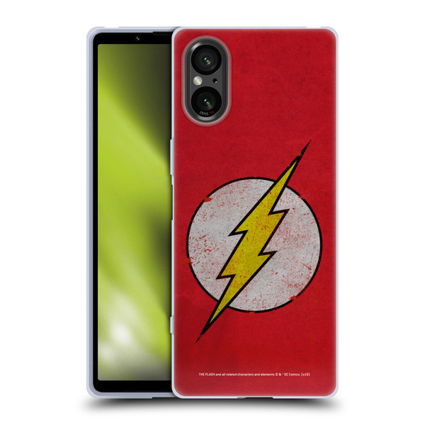 The Flash DC Comics Logo Distressed Look Soft Gel Case for Sony Xperia 5 V 5G