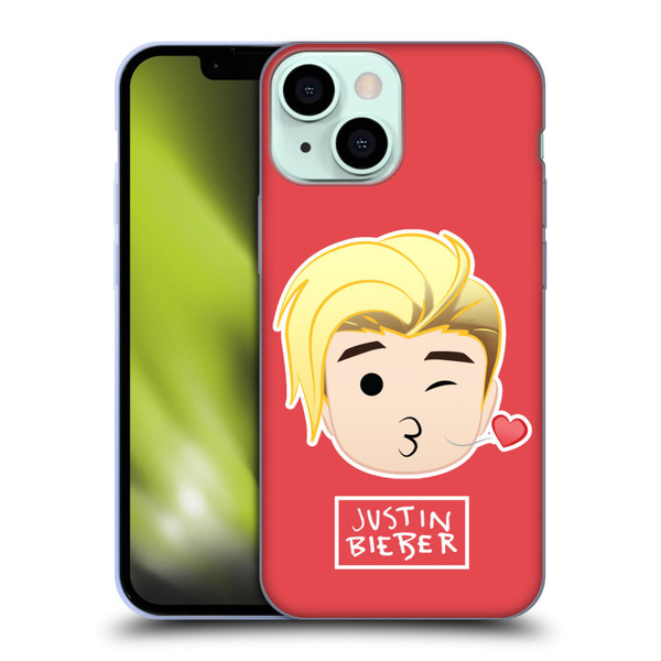 Justin Bieber Justmojis Kiss Soft Gel Case for Apple iPhone 13 Mini