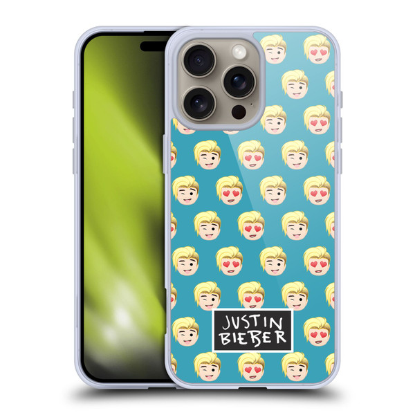 Justin Bieber Justmojis Patterns Soft Gel Case for Apple iPhone 16 Pro Max