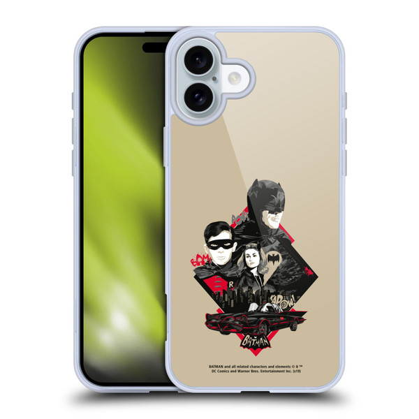Batman TV Series Graphics Trio Soft Gel Case for Apple iPhone 16 Plus