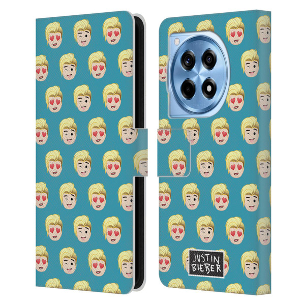 Justin Bieber Justmojis Patterns Leather Book Wallet Case Cover For OnePlus 12R