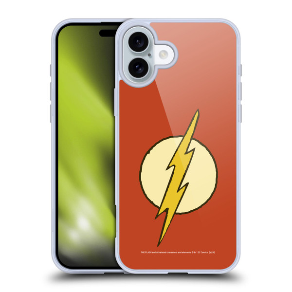 The Flash DC Comics Vintage Logo Soft Gel Case for Apple iPhone 16 Plus