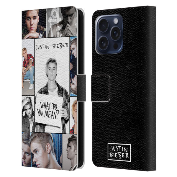 Justin Bieber Purpose Grid Poster Leather Book Wallet Case Cover For Apple iPhone 16 Pro Max