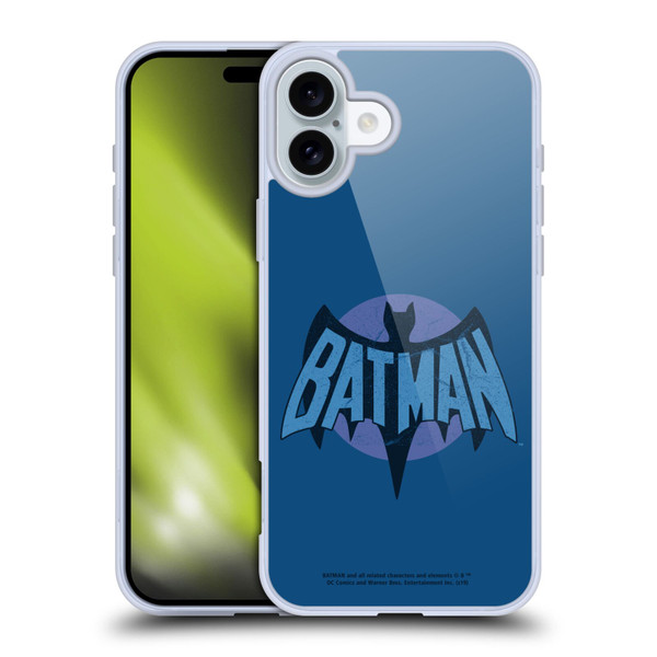Batman TV Series Logos Distressed Look Soft Gel Case for Apple iPhone 16 Plus