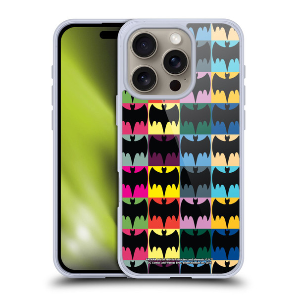 Batman TV Series Logos Patterns Soft Gel Case for Apple iPhone 16 Pro