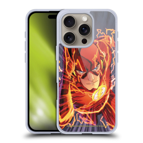 Justice League DC Comics The Flash Comic Book Cover Vol 1 Move Forward Soft Gel Case for Apple iPhone 16 Pro
