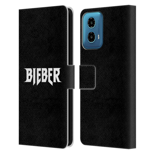 Justin Bieber Tour Merchandise Logo Name Leather Book Wallet Case Cover For Motorola Moto G34 5G