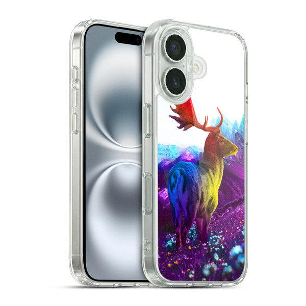Dave Loblaw Animals Purple Mountain Deer Soft Gel Case for Apple iPhone 16 & MagSafe