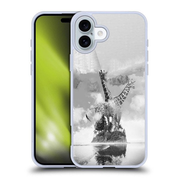 Dave Loblaw Animals Giraffe In The Mist Soft Gel Case for Apple iPhone 16 Plus
