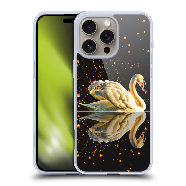Dave Loblaw Animals Swan Lake Reflections Soft Gel Case for Apple iPhone 16 Pro Max