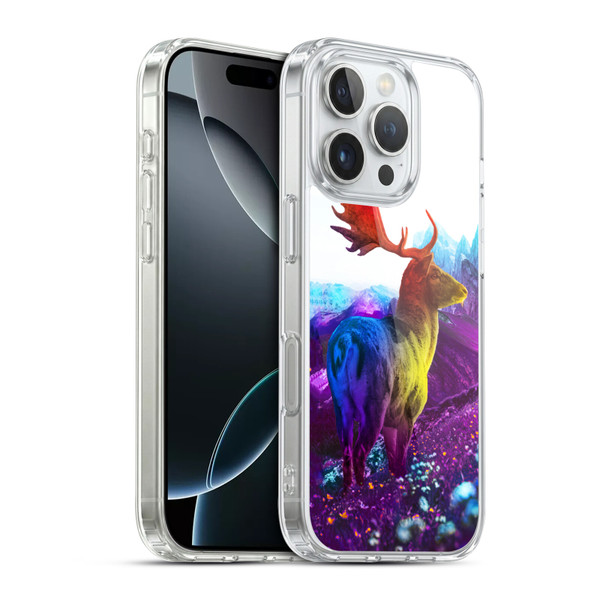 Dave Loblaw Animals Purple Mountain Deer Soft Gel Case for Apple iPhone 16 Pro & MagSafe