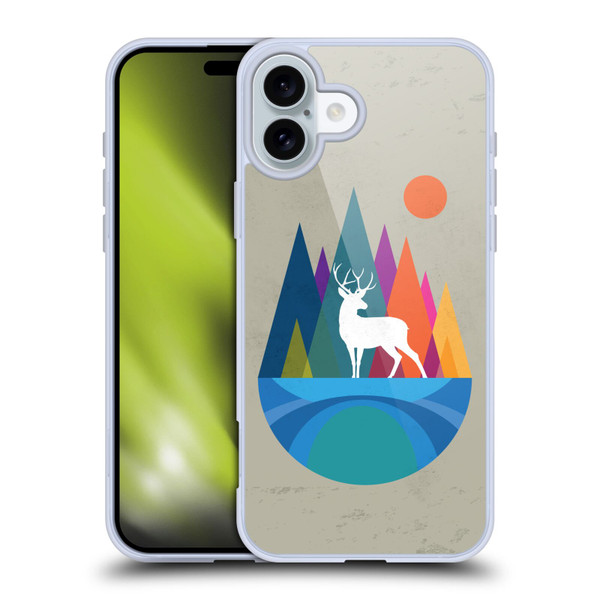 Dave Loblaw Contemporary Art Mountain Deer Soft Gel Case for Apple iPhone 16 Plus