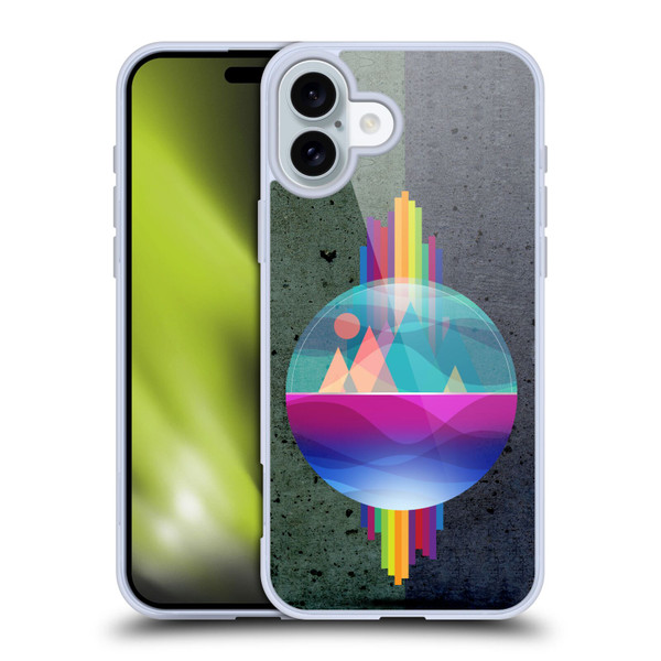 Dave Loblaw Contemporary Art Mountains Under The Dome Soft Gel Case for Apple iPhone 16 Plus