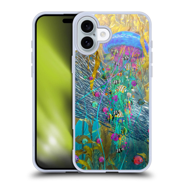 Dave Loblaw Jellyfish Jellyfish Kelp Field Soft Gel Case for Apple iPhone 16 Plus