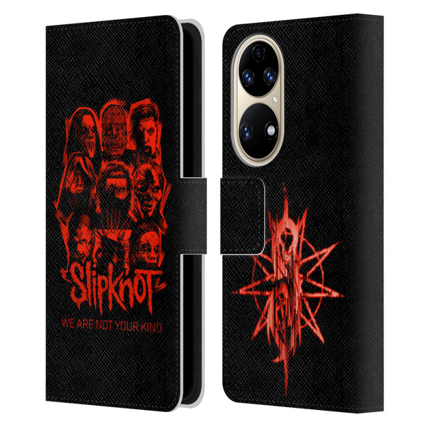 Slipknot We Are Not Your Kind Red Patch Leather Book Wallet Case Cover For Huawei P50