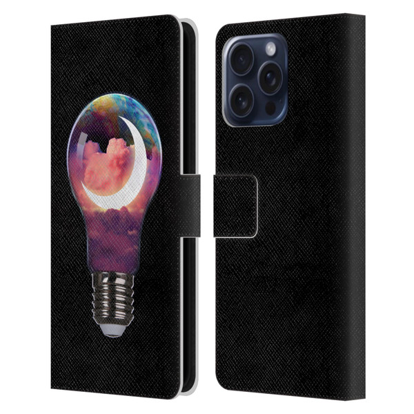 Dave Loblaw Sci-Fi And Surreal Light Bulb Moon Leather Book Wallet Case Cover For Apple iPhone 16 Pro Max