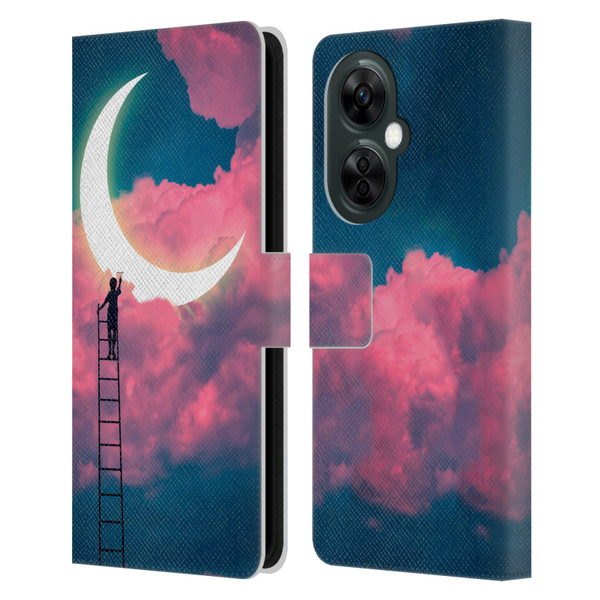Dave Loblaw Sci-Fi And Surreal Boy Painting Moon Clouds Leather Book Wallet Case Cover For OnePlus Nord CE 3 Lite 5G