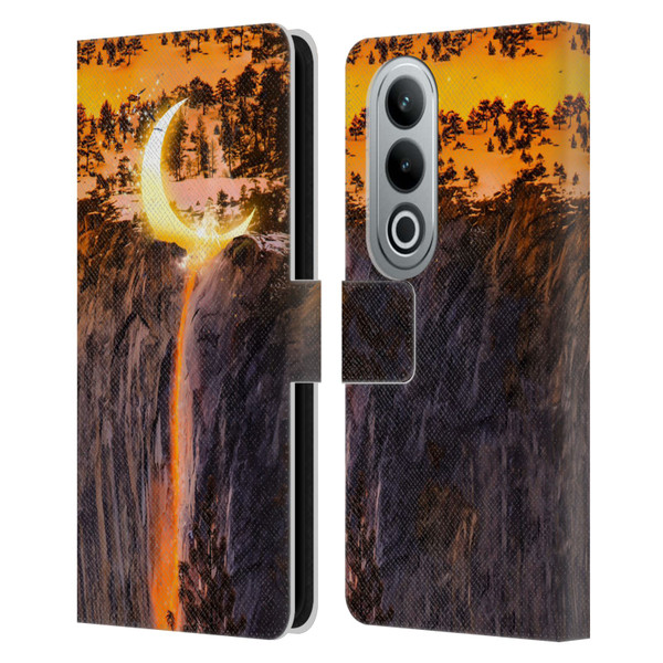 Dave Loblaw Sci-Fi And Surreal Fire Canyon Moon Leather Book Wallet Case Cover For OPPO OnePlus Ace 3V 5G