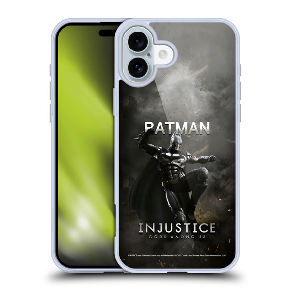 Injustice Gods Among Us Characters Batman Soft Gel Case for Apple iPhone 16 Plus