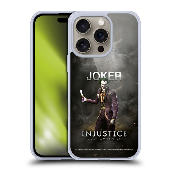 Injustice Gods Among Us Characters Joker Soft Gel Case for Apple iPhone 16 Pro