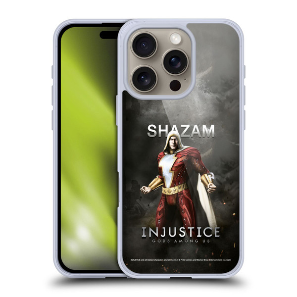 Injustice Gods Among Us Characters Shazam Soft Gel Case for Apple iPhone 16 Pro