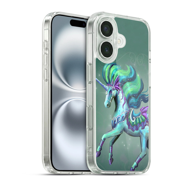 Rose Khan Unicorns Sea Green Soft Gel Case for Apple iPhone 16 & MagSafe