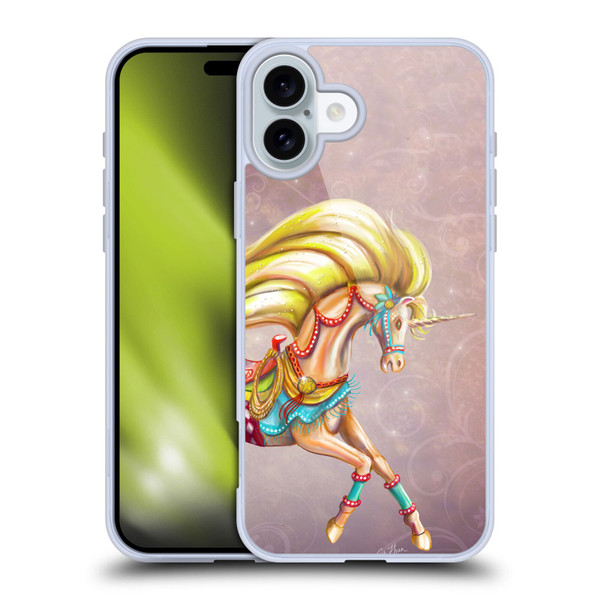 Rose Khan Unicorns Western Palomino Soft Gel Case for Apple iPhone 16 Plus