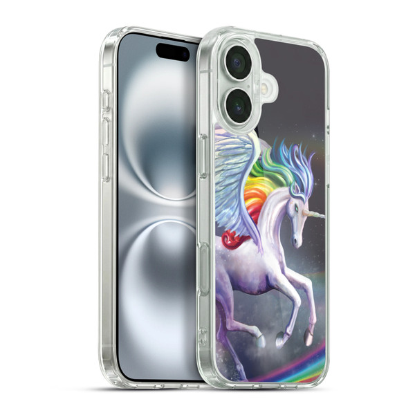 Rose Khan Unicorns Rainbow Dancer Soft Gel Case for Apple iPhone 16 Plus & MagSafe