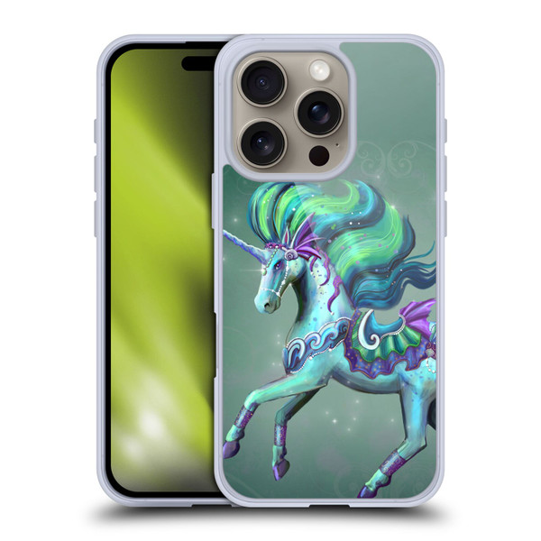 Rose Khan Unicorns Sea Green Soft Gel Case for Apple iPhone 16 Pro