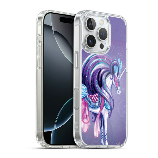 Rose Khan Unicorns White And Purple Soft Gel Case for Apple iPhone 16 Pro & MagSafe