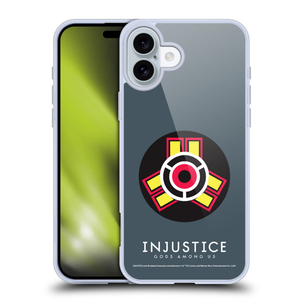 Injustice Gods Among Us Key Art Game Logo Soft Gel Case for Apple iPhone 16 Plus
