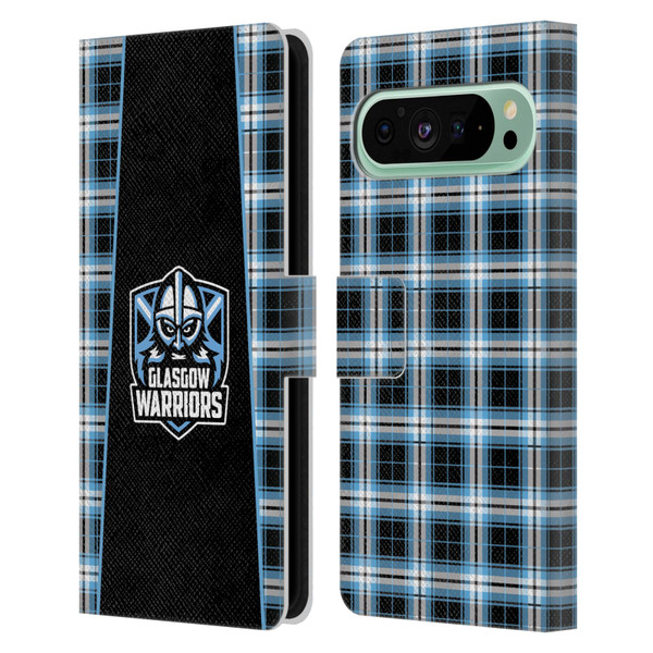 Glasgow Warriors Logo 2 Tartan Leather Book Wallet Case Cover For Google Pixel 9 Pro XL