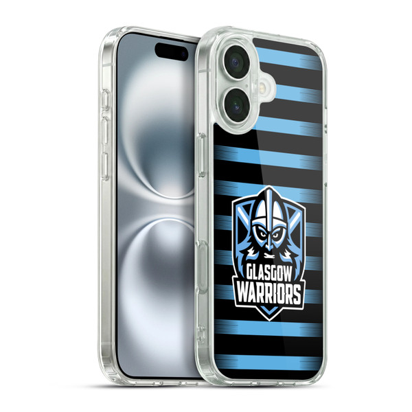 Glasgow Warriors Logo 2 Stripes Soft Gel Case for Apple iPhone 16 Plus & MagSafe