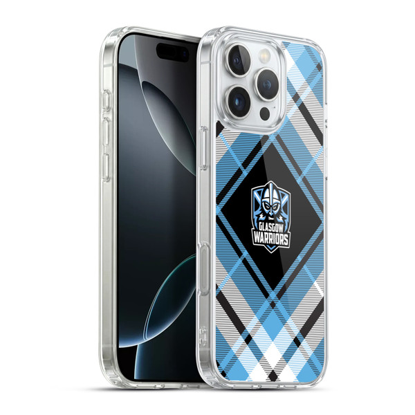 Glasgow Warriors Logo 2 Diagonal Tartan Soft Gel Case for Apple iPhone 16 Pro Max & MagSafe